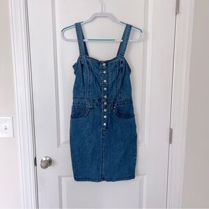 Riley & James Small Jean Denim Dress with Pockets, Belt Loops, adjustable straps